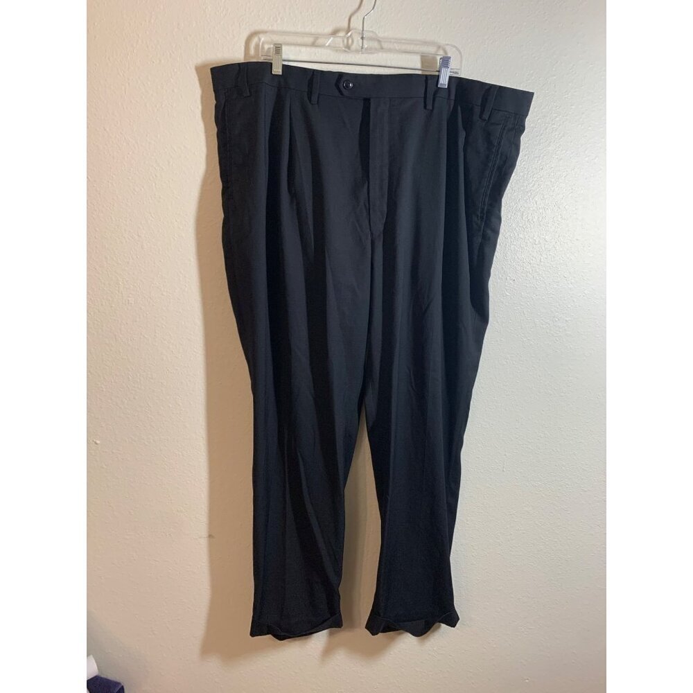 Roundtree & Yorke Travel Smart Big & Tall Mens Pants Size 44x30 Black #4-AC3